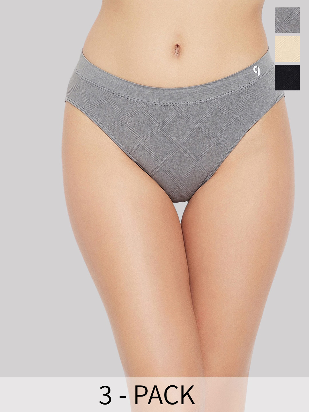 

C9 AIRWEAR Seamless Pack Of 3 Mid-Rise Bikini Briefs, Black