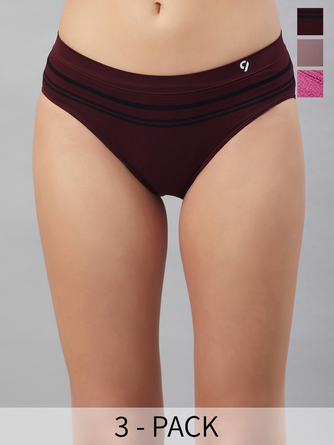 

C9 AIRWEAR Seamless Pack Of 3 Striped Bikini Briefs, Purple
