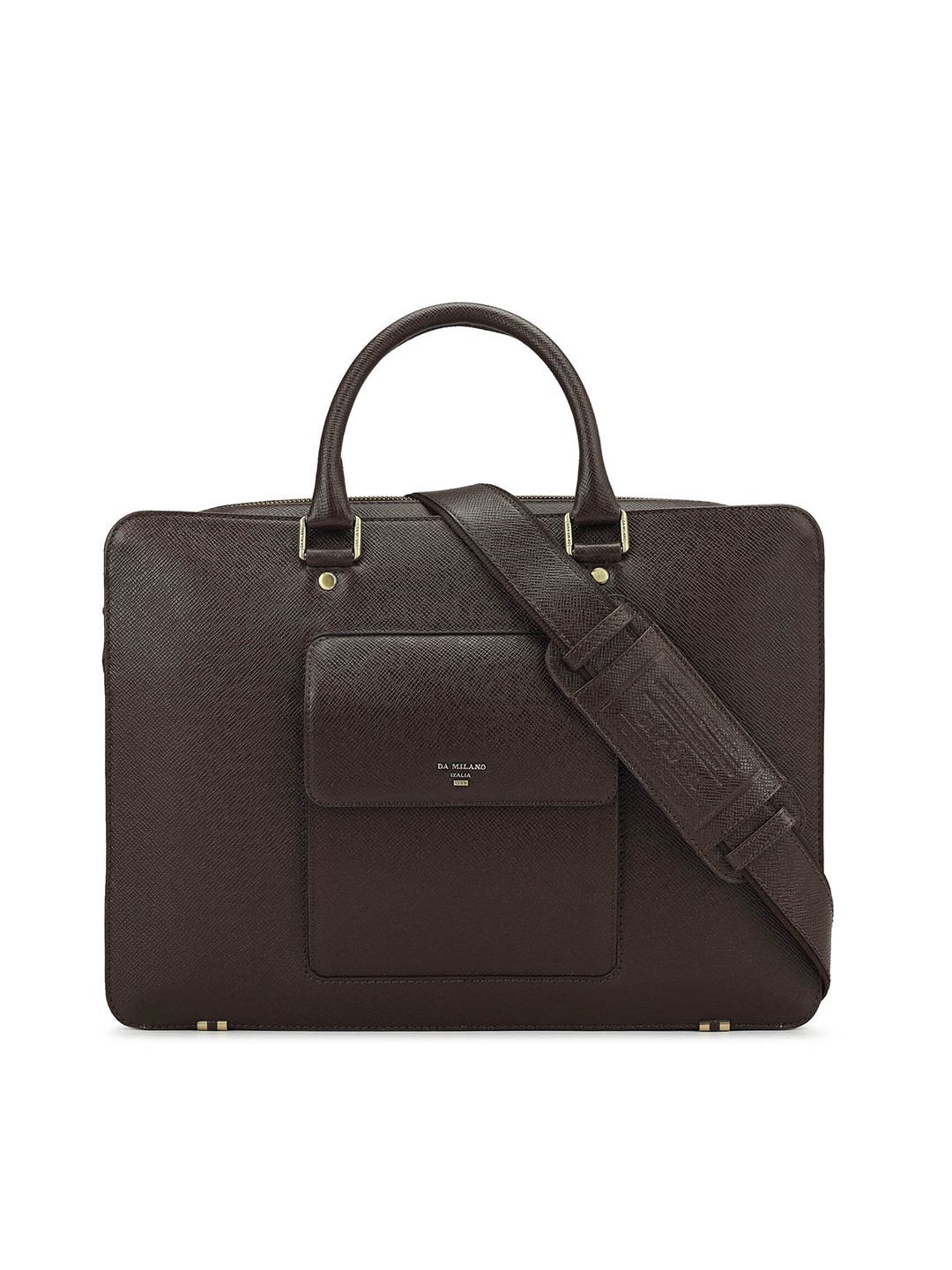 

Da Milano Unisex Leather Laptop Bag, Brown
