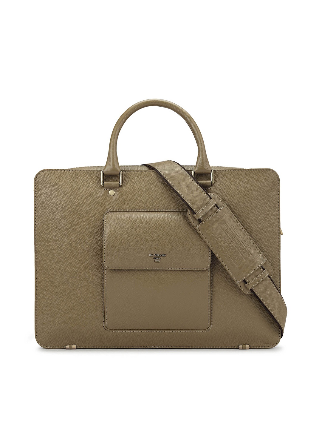 

Da Milano Unisex Leather Laptop Bag, Green