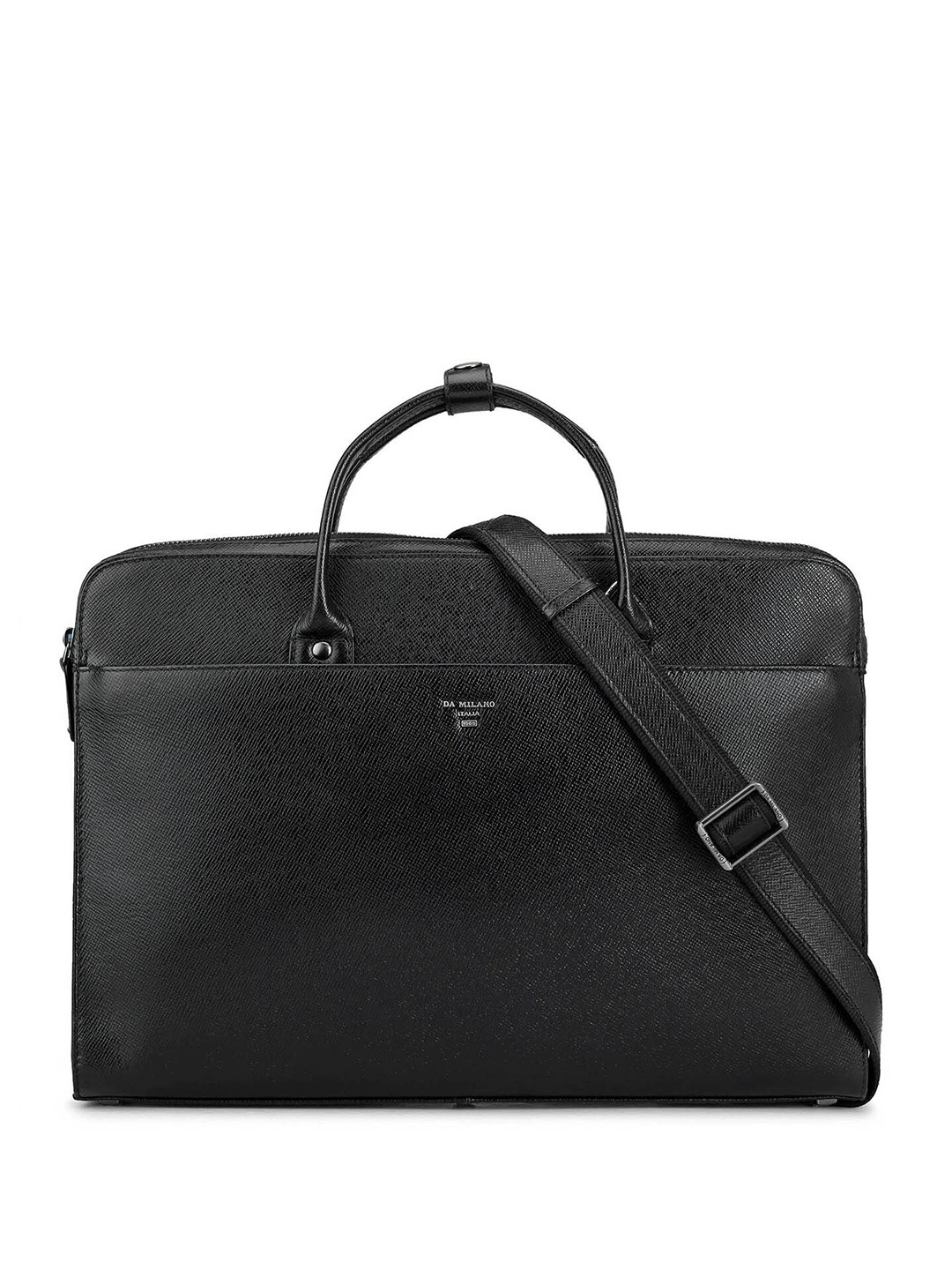 

Da Milano Unisex Leather Laptop Bag, Black