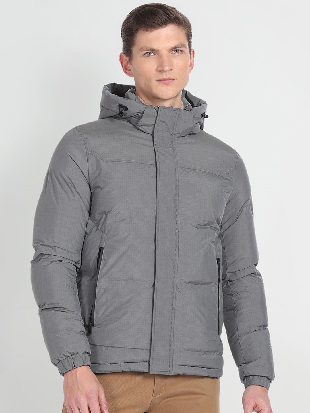 

Arrow Sport Detachable Hooded Insulated Puffer Jacket, Grey