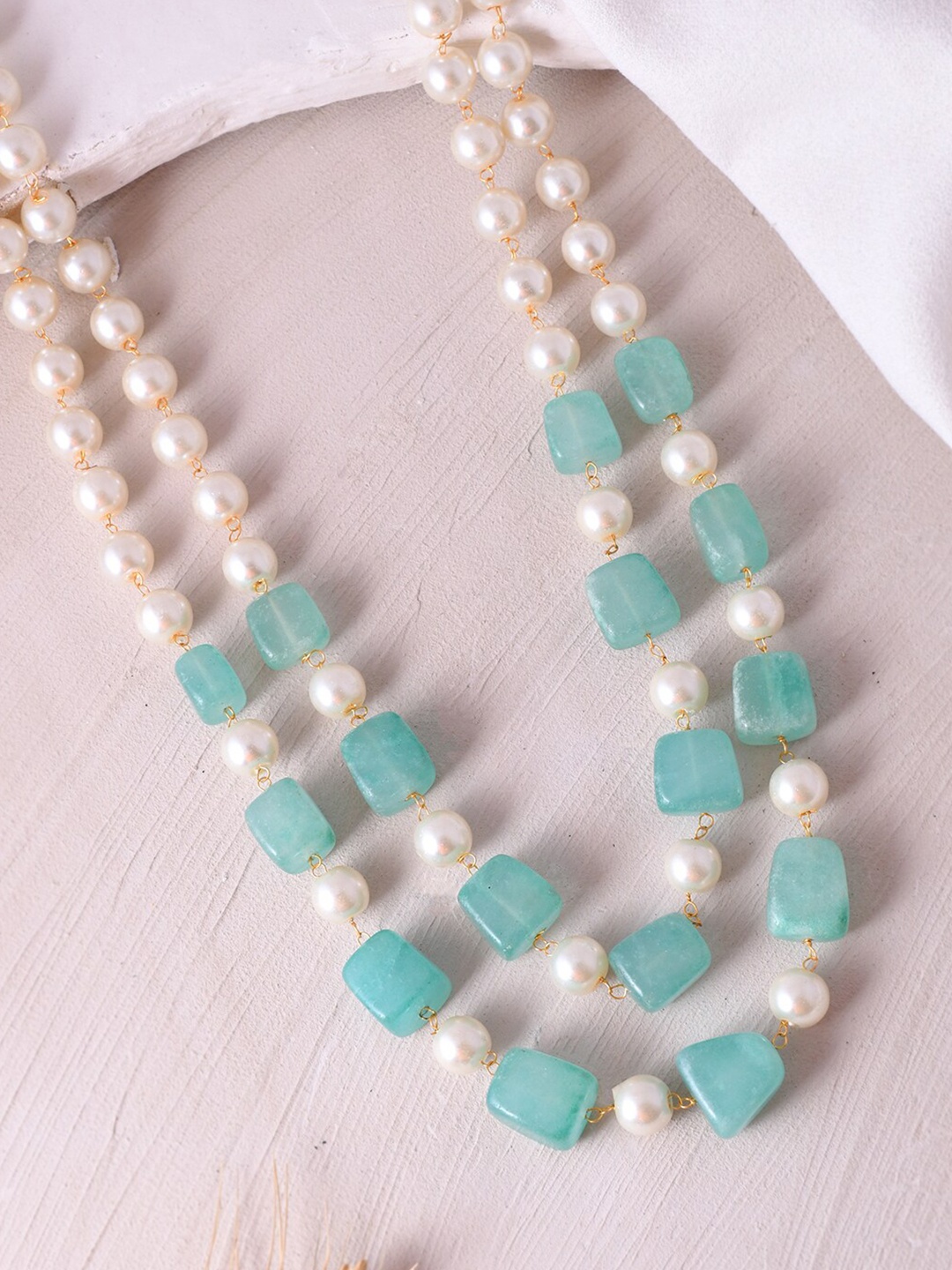 

Silvermerc Designs Gold-Plated Beaded Layered Necklace