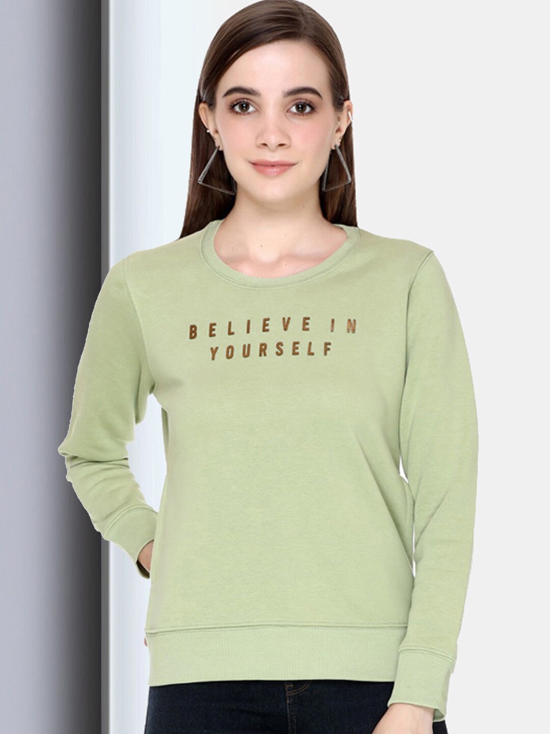 

CLAPTON Typography Printed Cotton Sweatshirt, Green