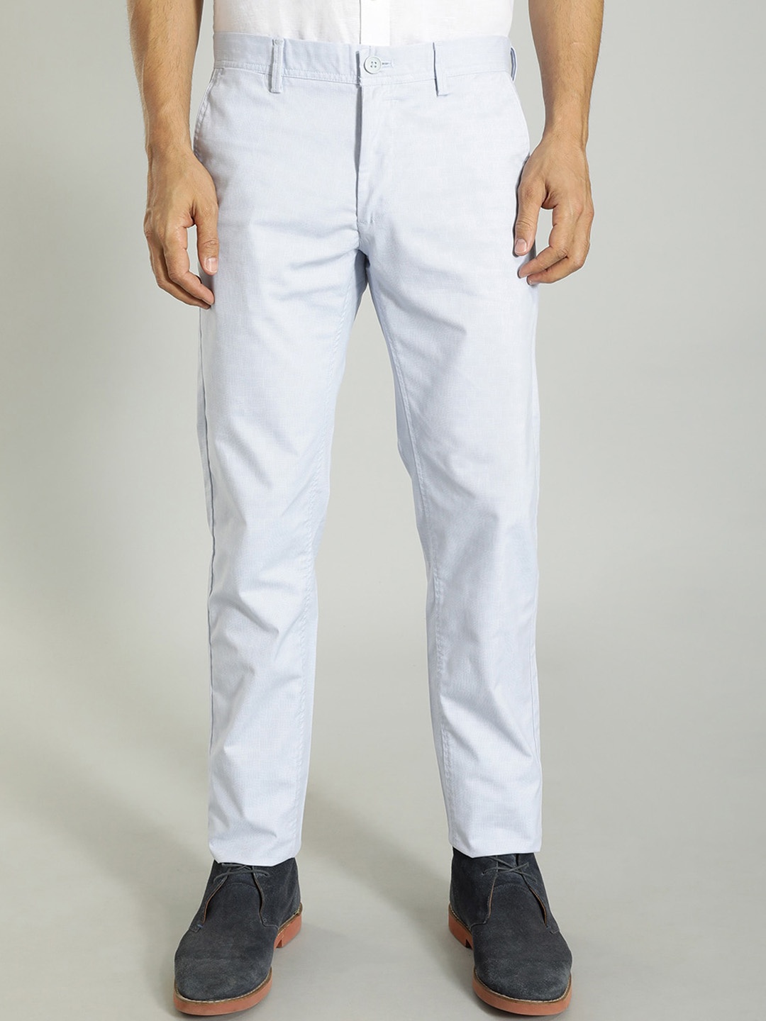 

Indian Terrain Men Brooklyn Slim Fit Trousers, Blue