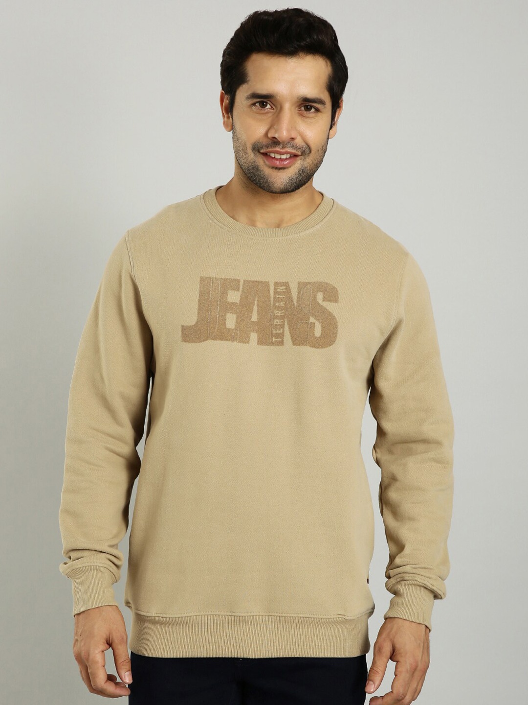 

Indian Terrain Typography Printed Sweatshirt, Beige