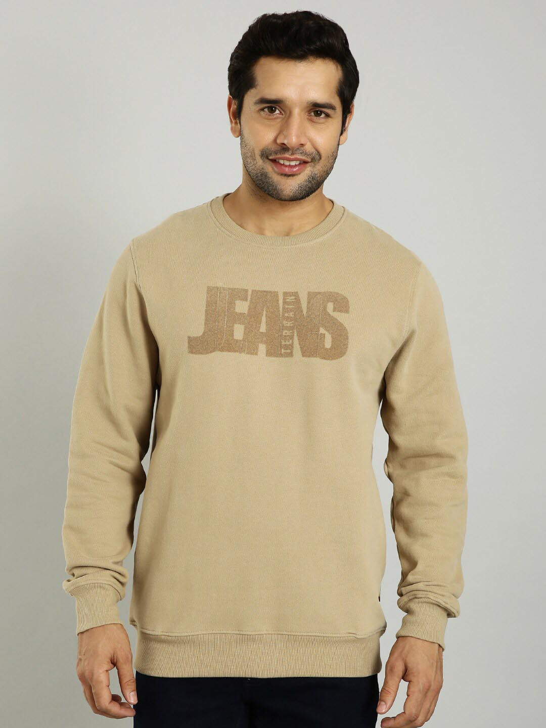 

Indian Terrain Typography Printed Pullover Sweatshirt, Beige