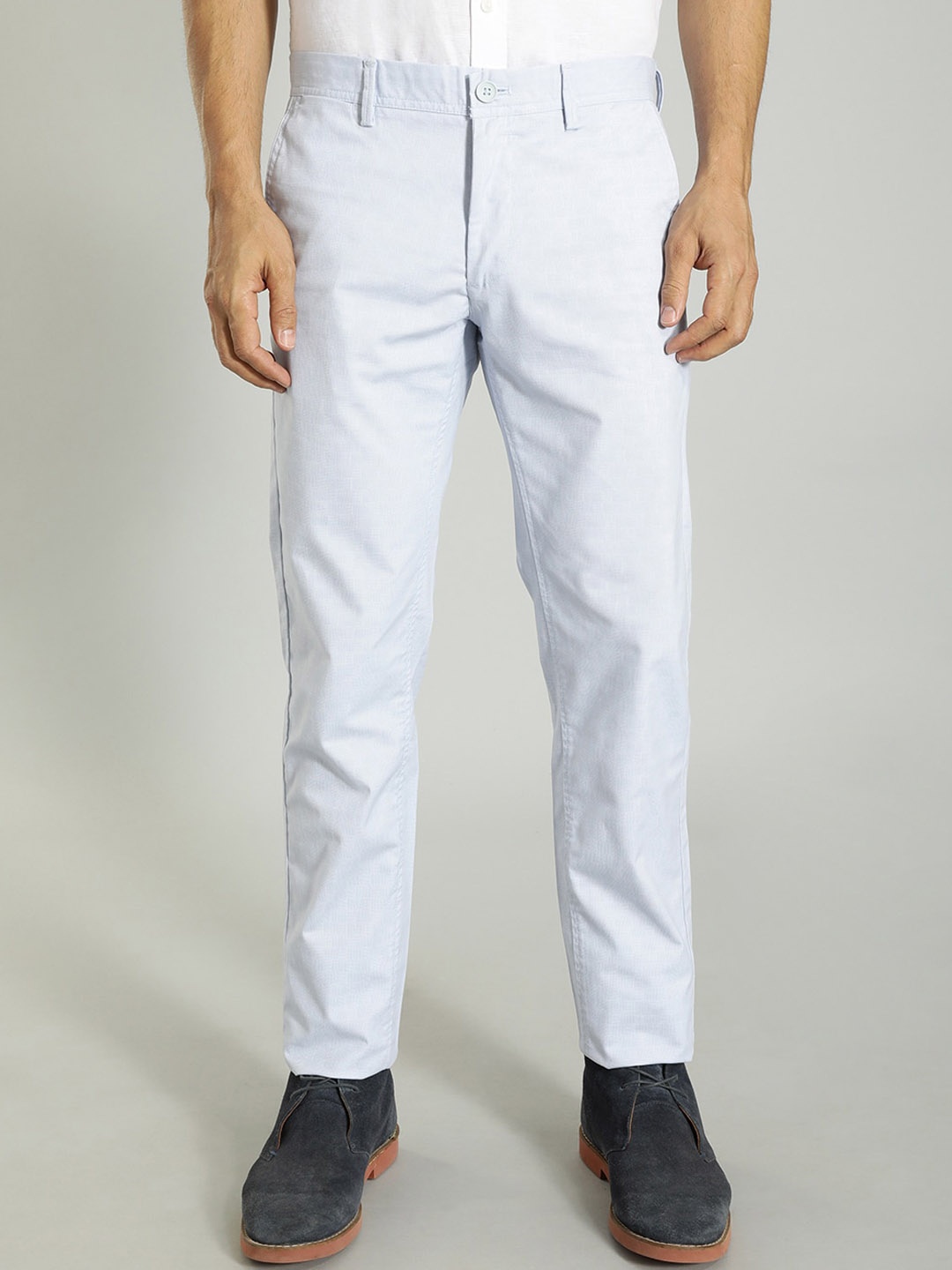 

Indian Terrain Men Brooklyn Slim Fit Trousers, Blue