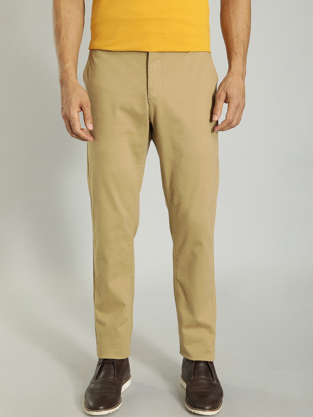 

Indian Terrain Men Brooklyn Slim Fit Chinos Trousers, Khaki