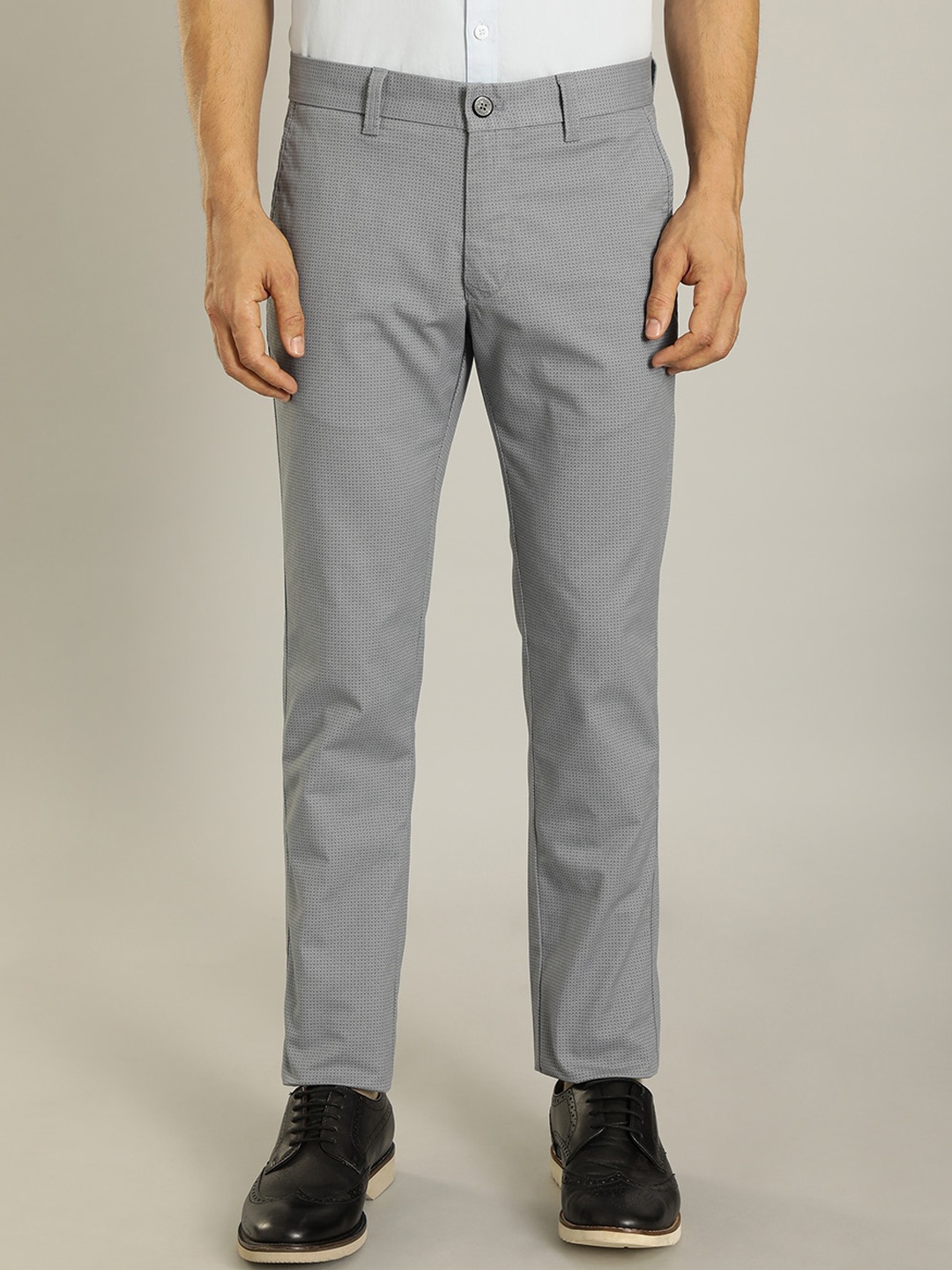 

Indian Terrain Men Brooklyn Slim Fit Trousers, Blue