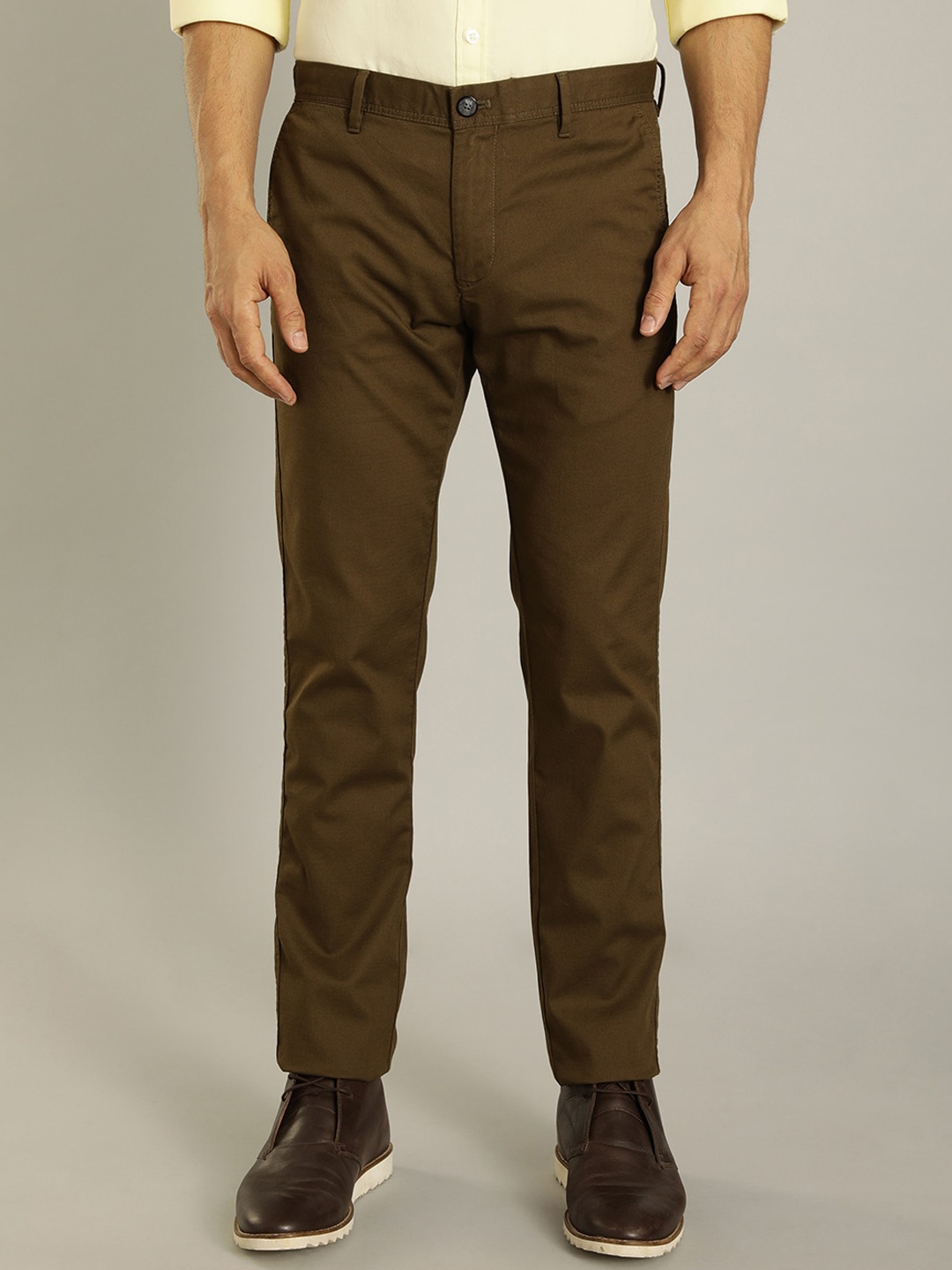 

Indian Terrain Men Brooklyn Slim Fit Chinos Trousers, Brown