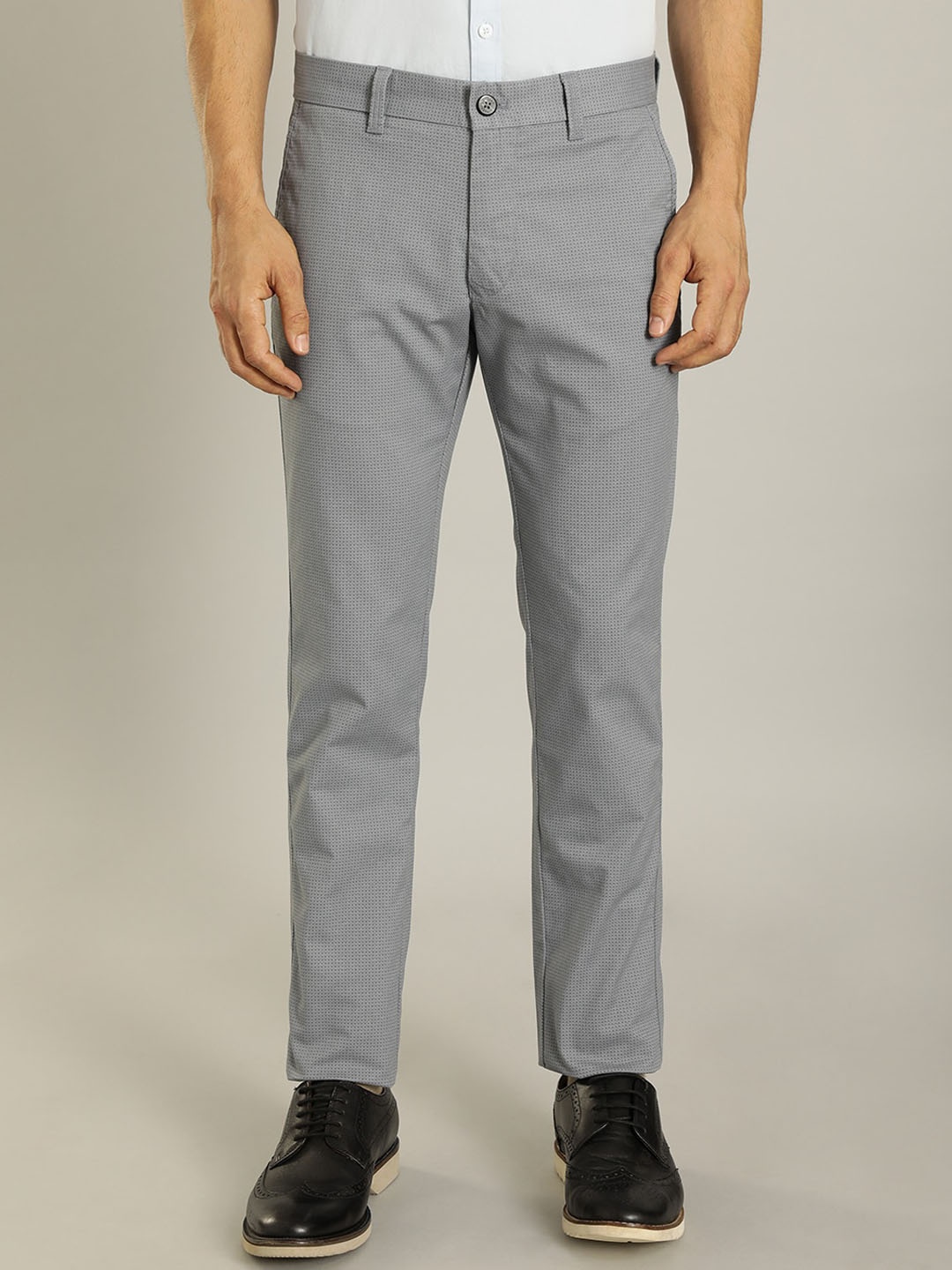 

Indian Terrain Men Brooklyn Slim Fit Trousers, Blue