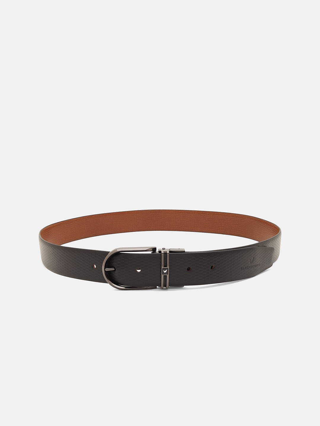 

Blackberrys Men Textured Leather Reversible Formal Belt, Black