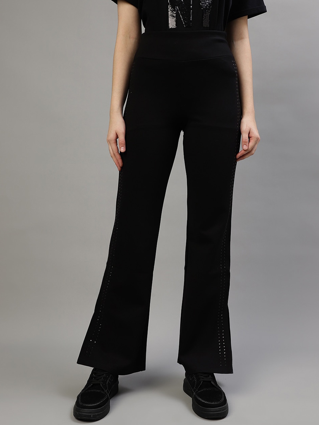 

DKNY Women High-Rise Bootcut Trousers, Black