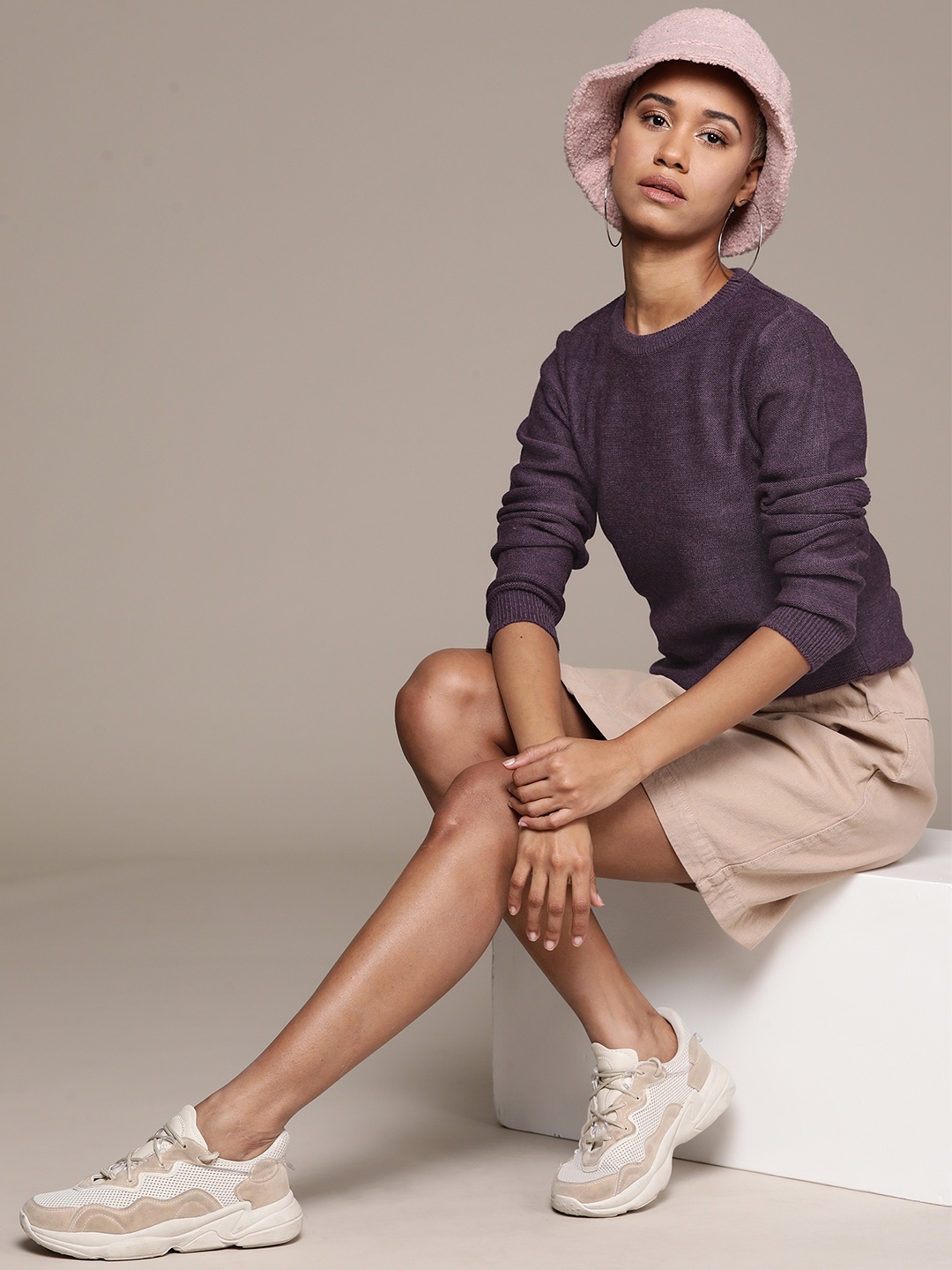 

Roadster Women Solid Pullover, Purple