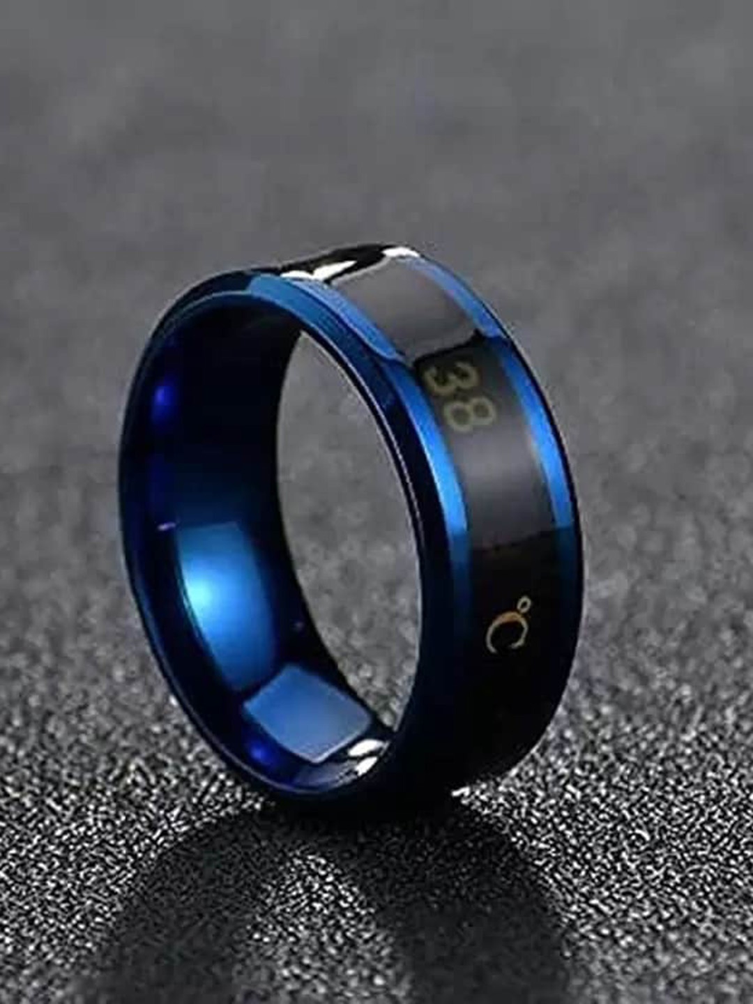 

VIEN Men Classic Titanium Finger Ring, Blue
