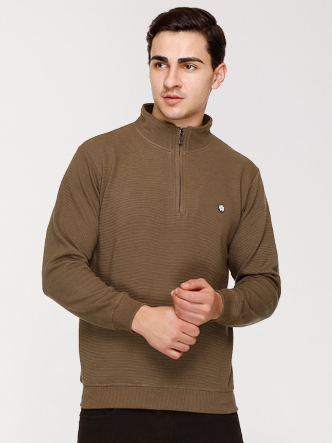 

ARRAY High Neck Cotton Sweatshirt, Brown
