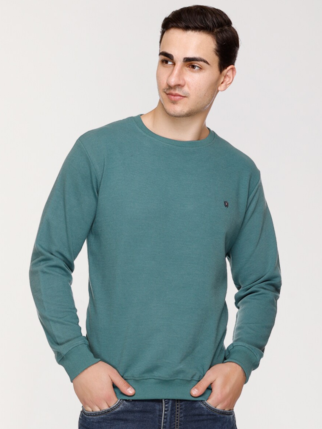 

ARRAY Round Neck Cotton Sweatshirt, Green