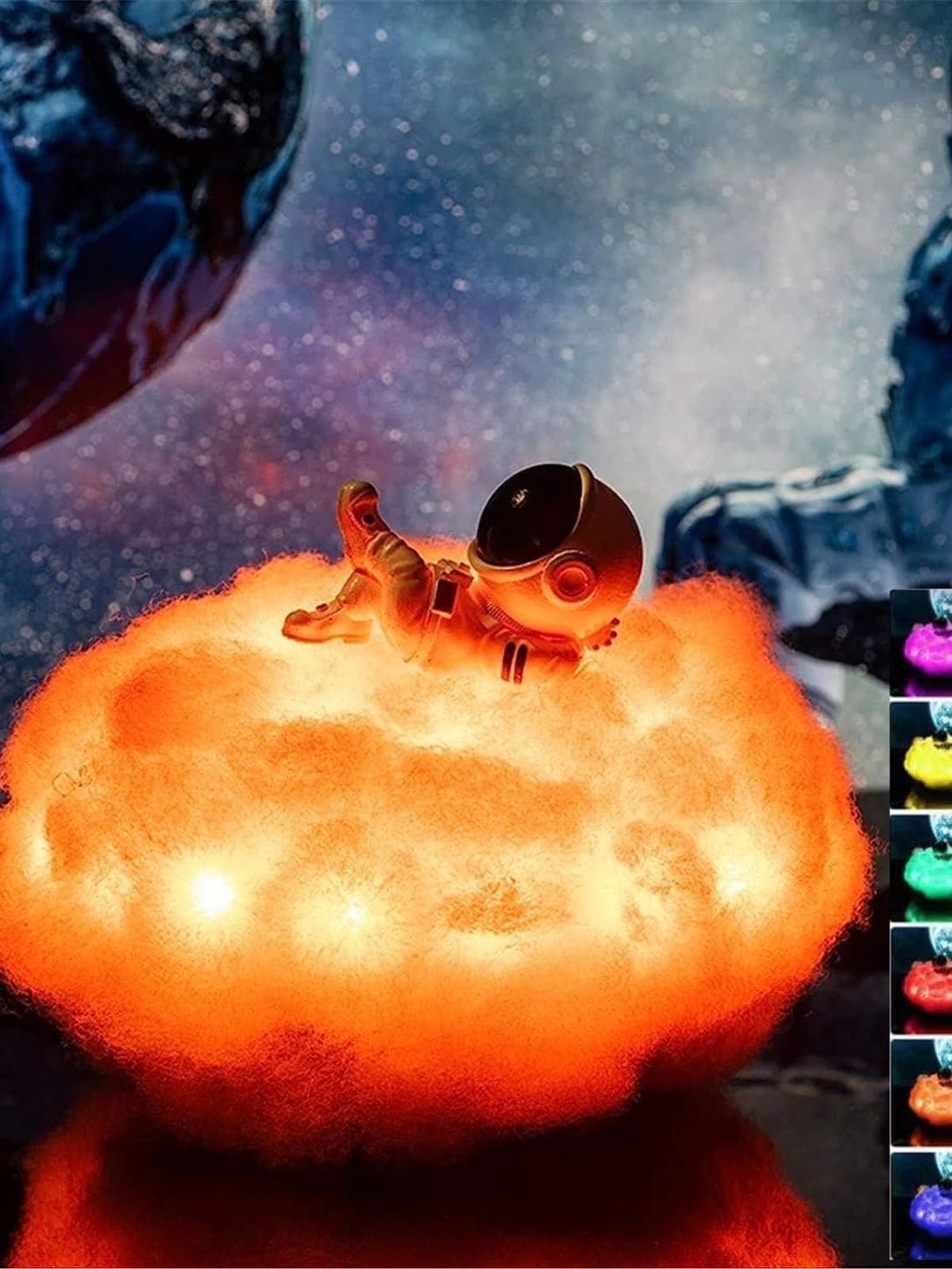 

DecorTwist White Cloud Astronaut Led Night Light Lamp