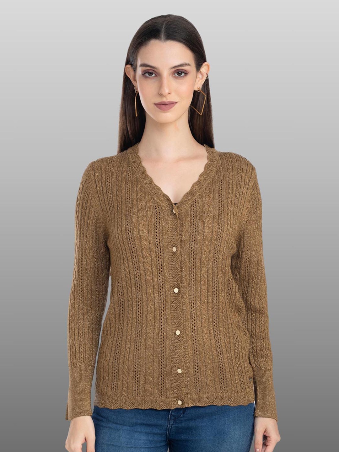 

Moda Elementi Self Designed Woollen Cardigan, Brown