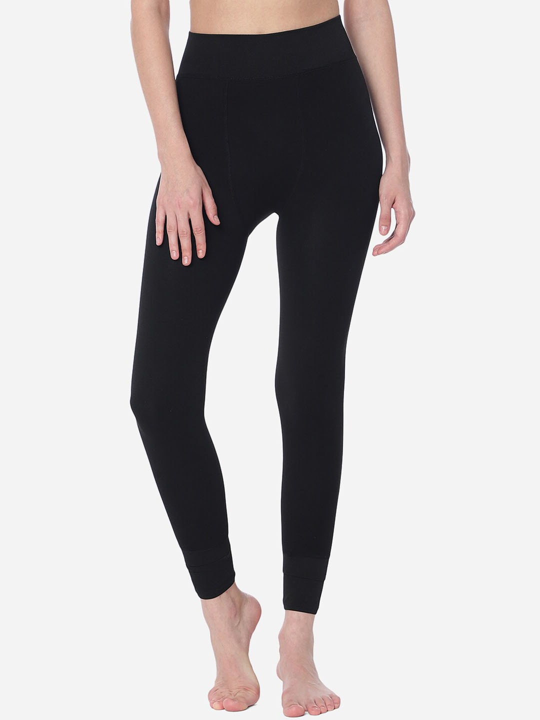 

KeepCart Women Knitted Mid-Rise Thermal Bottom, Black