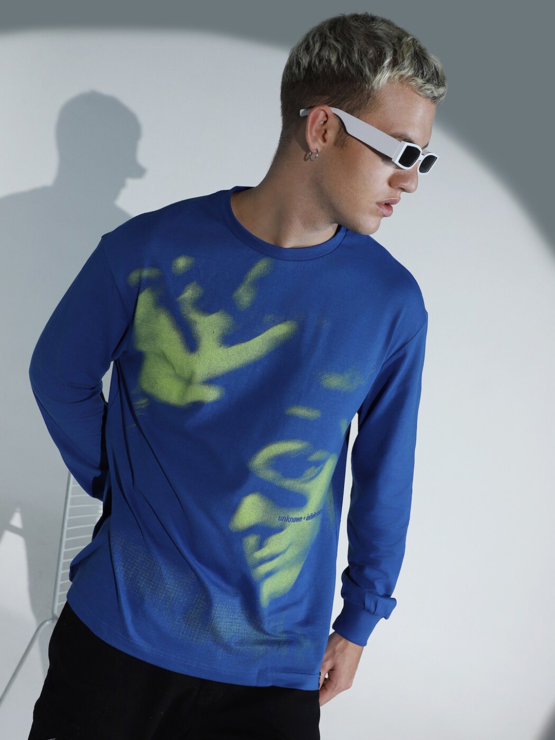 

Hubberholme Abstract Printed Cotton Relaxed Fit T-shirt, Blue