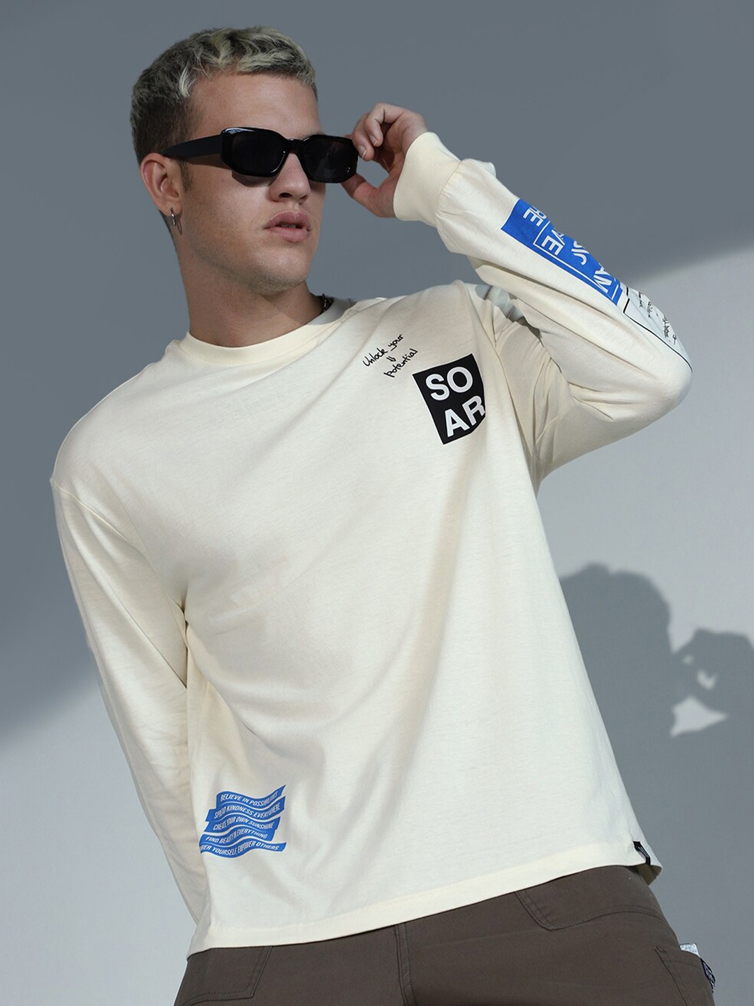 

Hubberholme Typography Printed Relaxed Fit Pure Cotton T-shirt, White