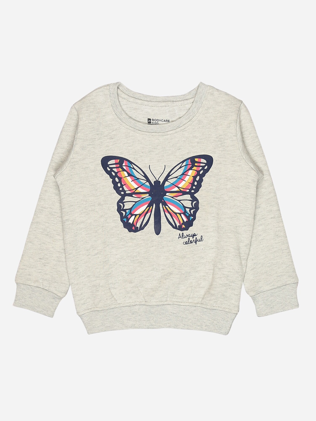 

Bodycare Kids Girls Graphic Printed Fleece Sweatshirt, Grey