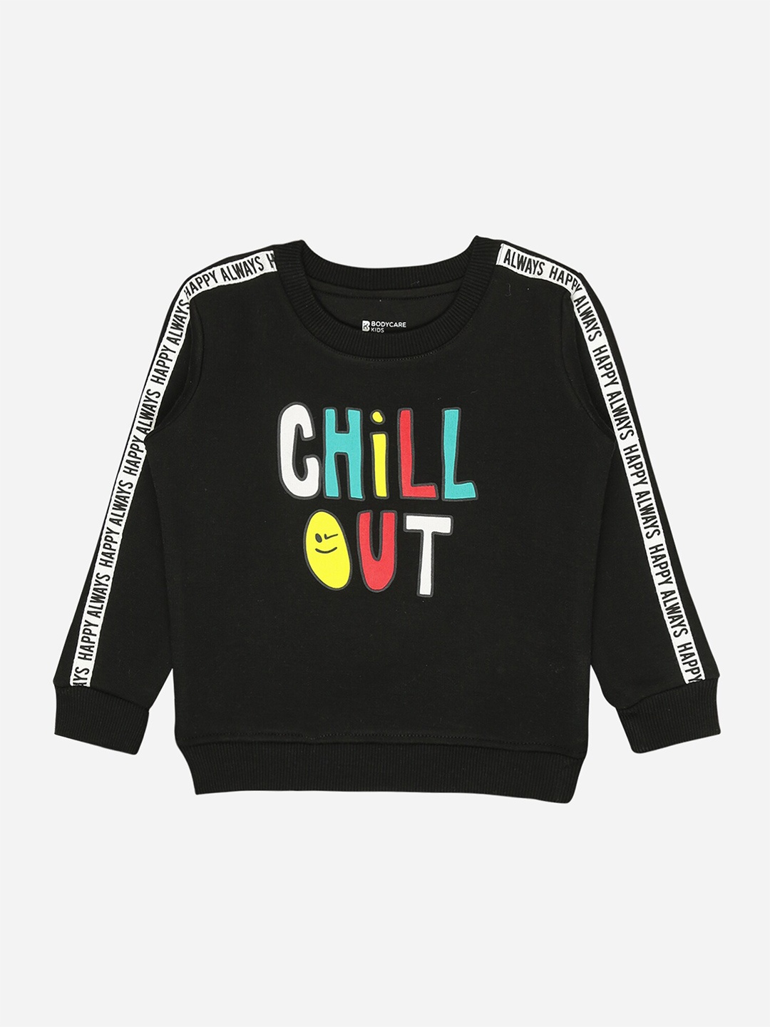 

Bodycare Kids Boys Typography Printed Fleece Sweatshirt, Black