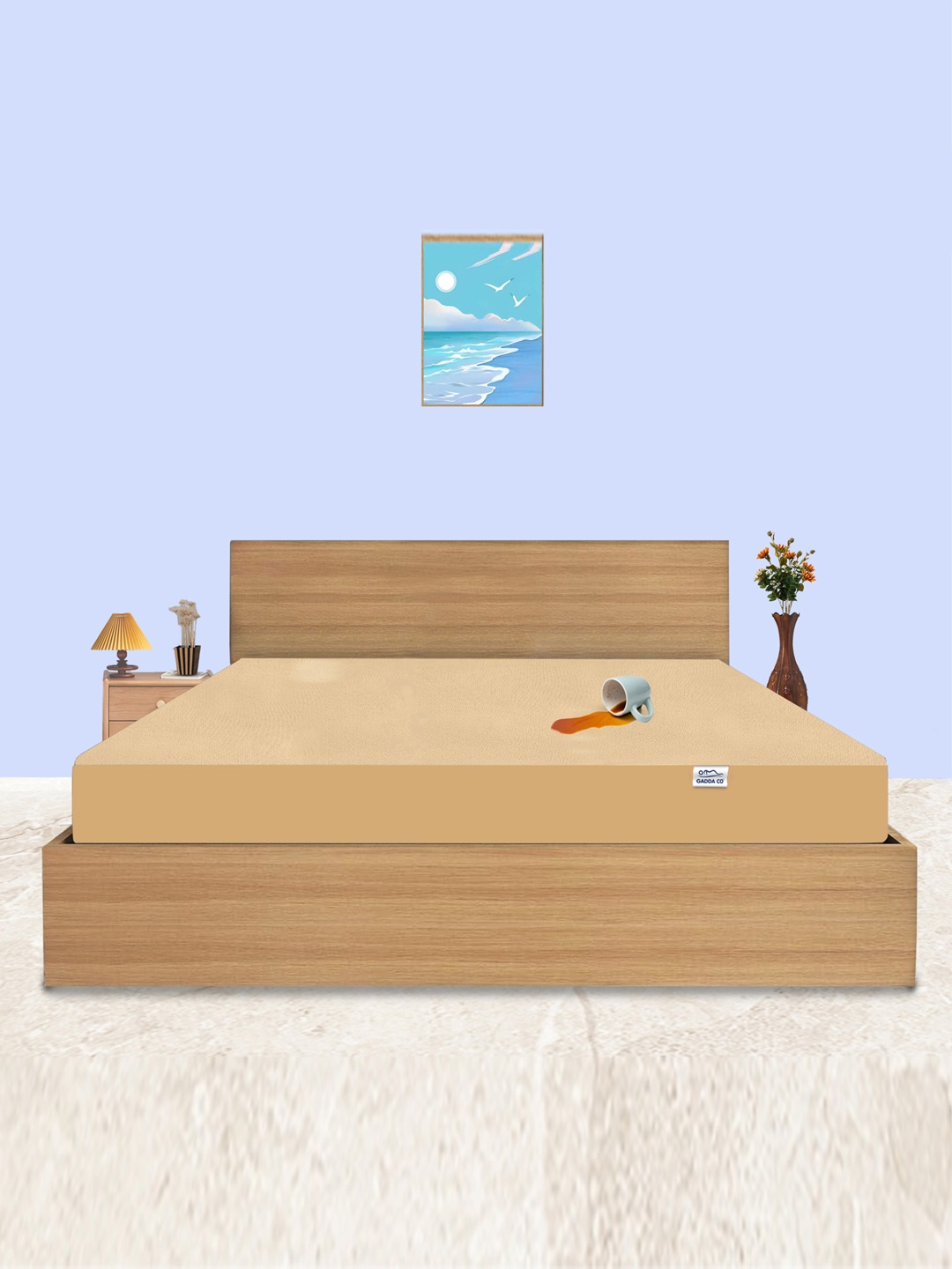 

GADDA CO Beige King Size 100% Waterproof Premium Polycotton Mattress Protector