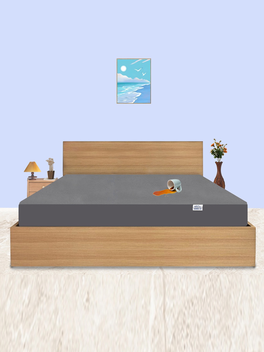 

GADDA CO Grey King Size 100% Waterproof Premium Polycotton Mattress Protector