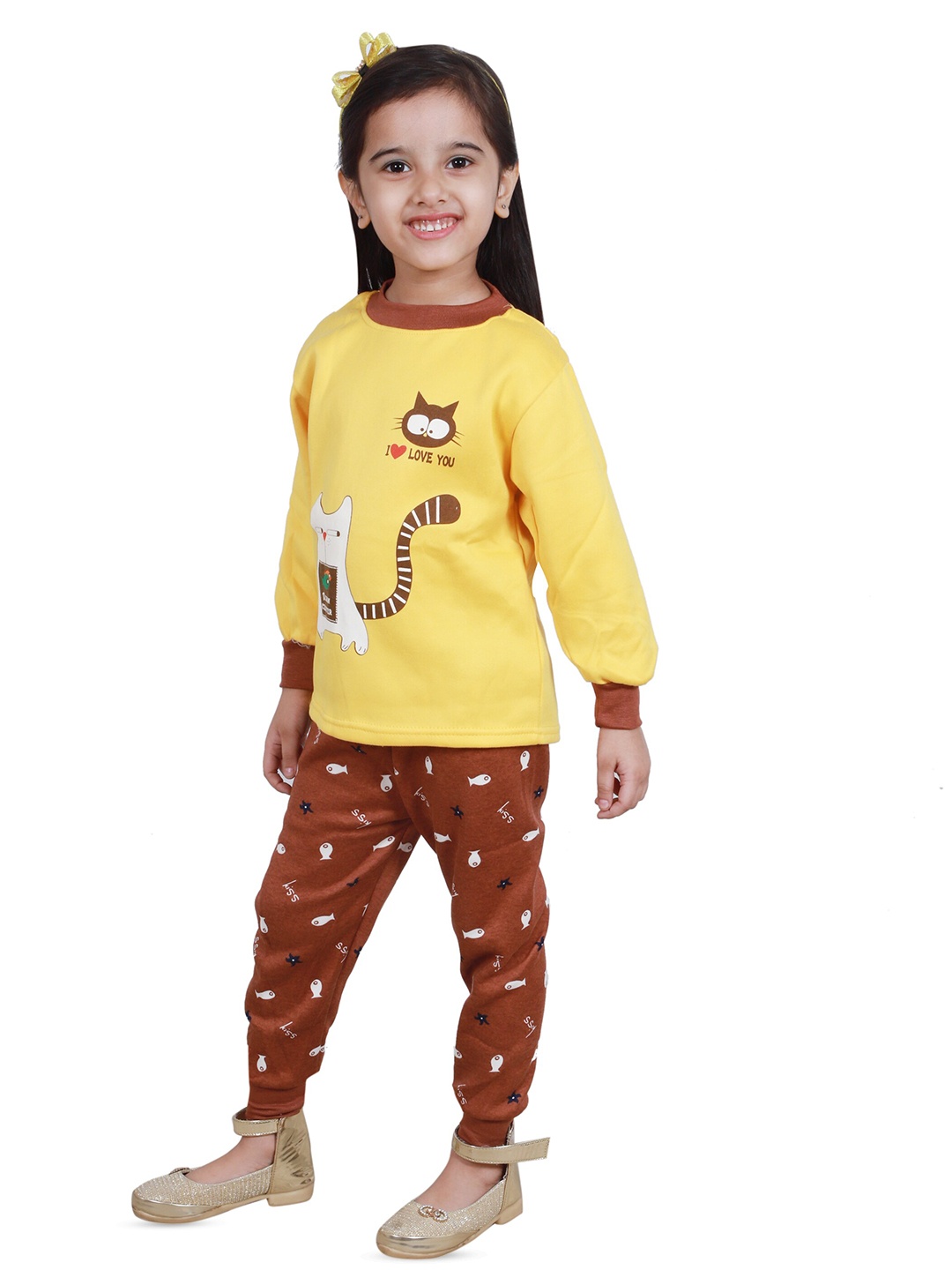 

ahhaaaa Kids Printed T-shirt with Pyjamas, Yellow