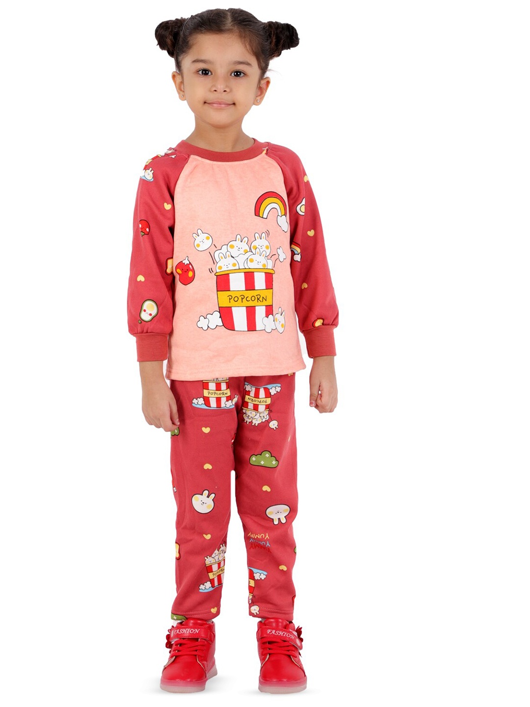 

ahhaaaa Kids Printed T-shirt with Pyjamas, Magenta