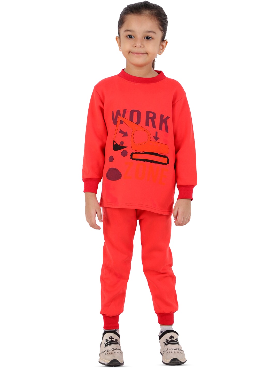 

ahhaaaa Kids Printed Sweatshirt With Pyjamas, Red