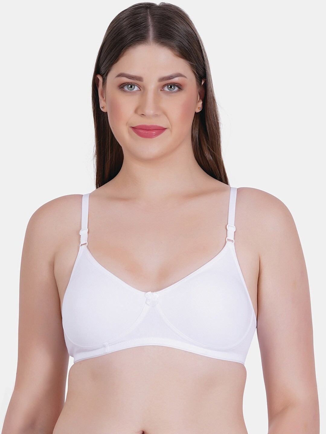 

Reveira Non-Padded Medium Coverage All Day Comfort Dry-Fit Seamless Everyday Bra, White