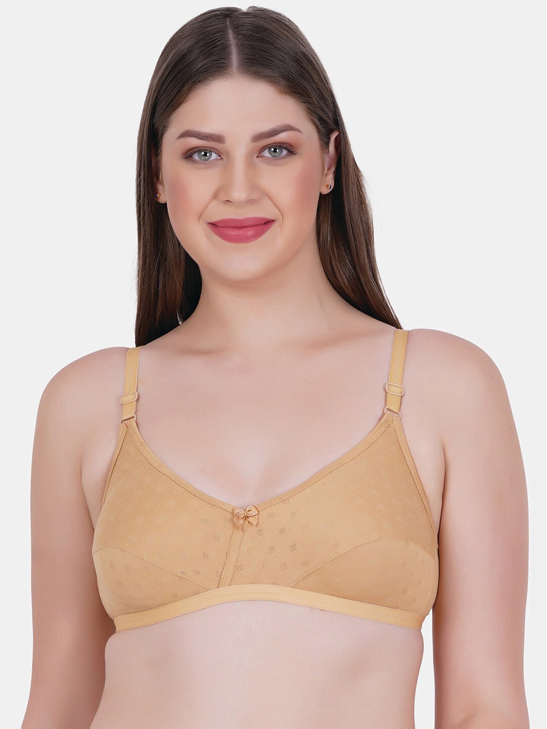 

Reveira Non-Padded Medium Coverage All Day Comfort Dry-Fit Everyday Bra, Nude