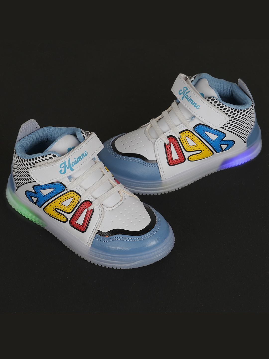 

BAESD Kids Printed LED Mid-Top Sneakers, Blue