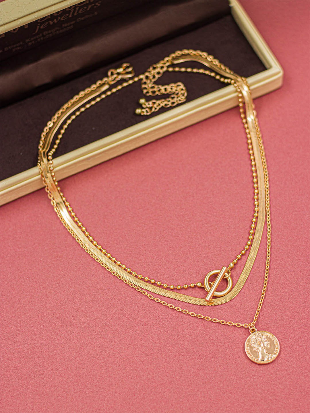 

Bellofox Gold Toned Gold-Plated Statement Necklace