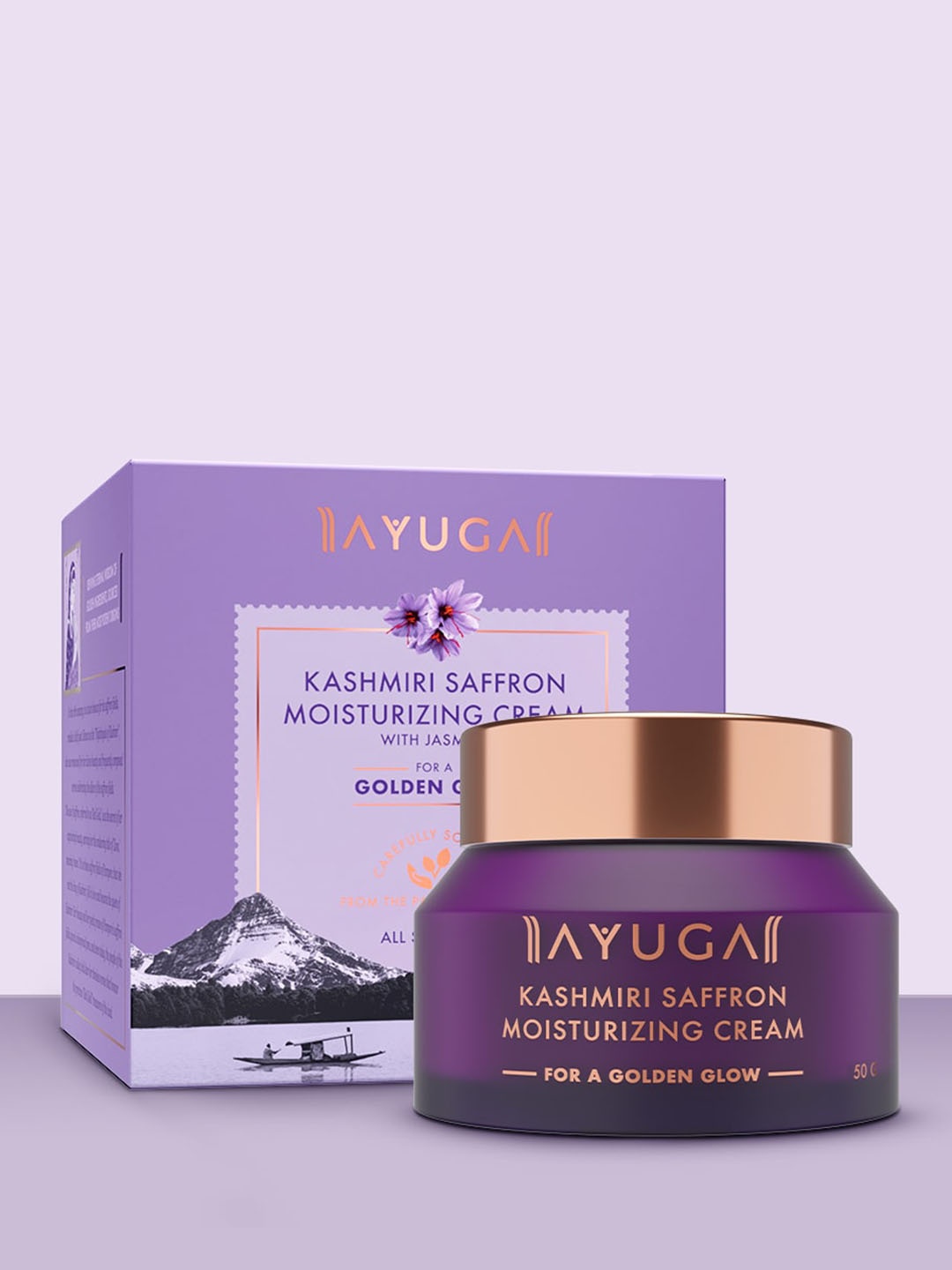 

Ayuga Kashmiri Saffron Moisturizing Cream With Jasmine With SPF 25 - 50g, Purple