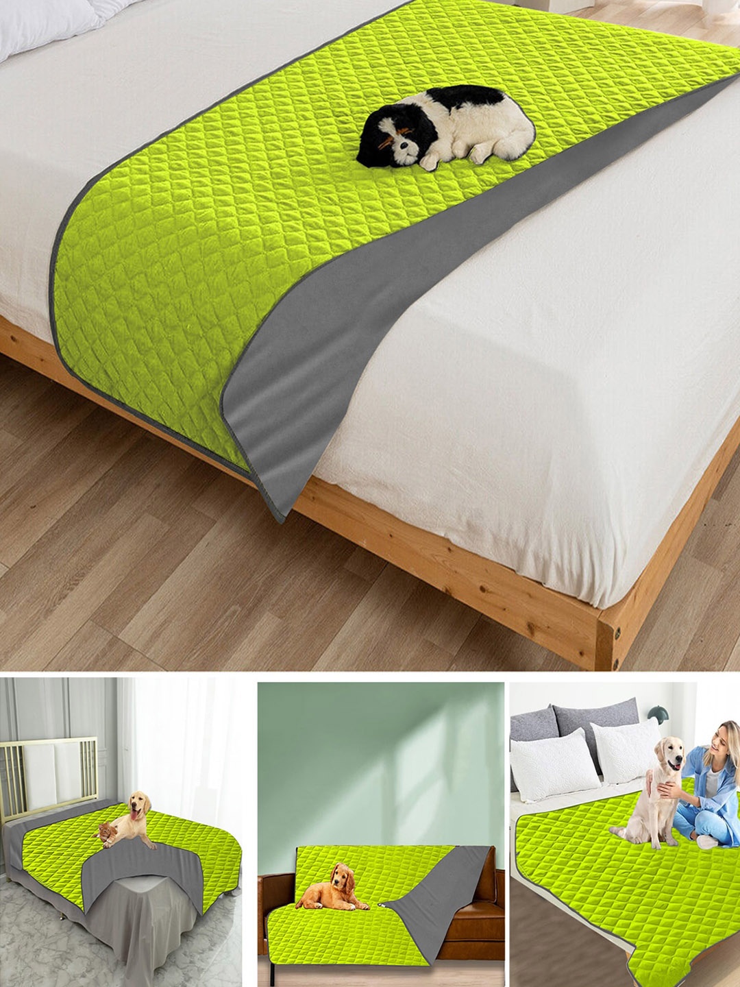 

Adbeni Green Cotton Waterproof Pet Mat