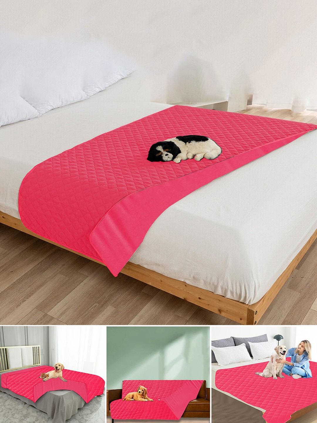 

Adbeni Pink Cotton Waterproof Pet Mat