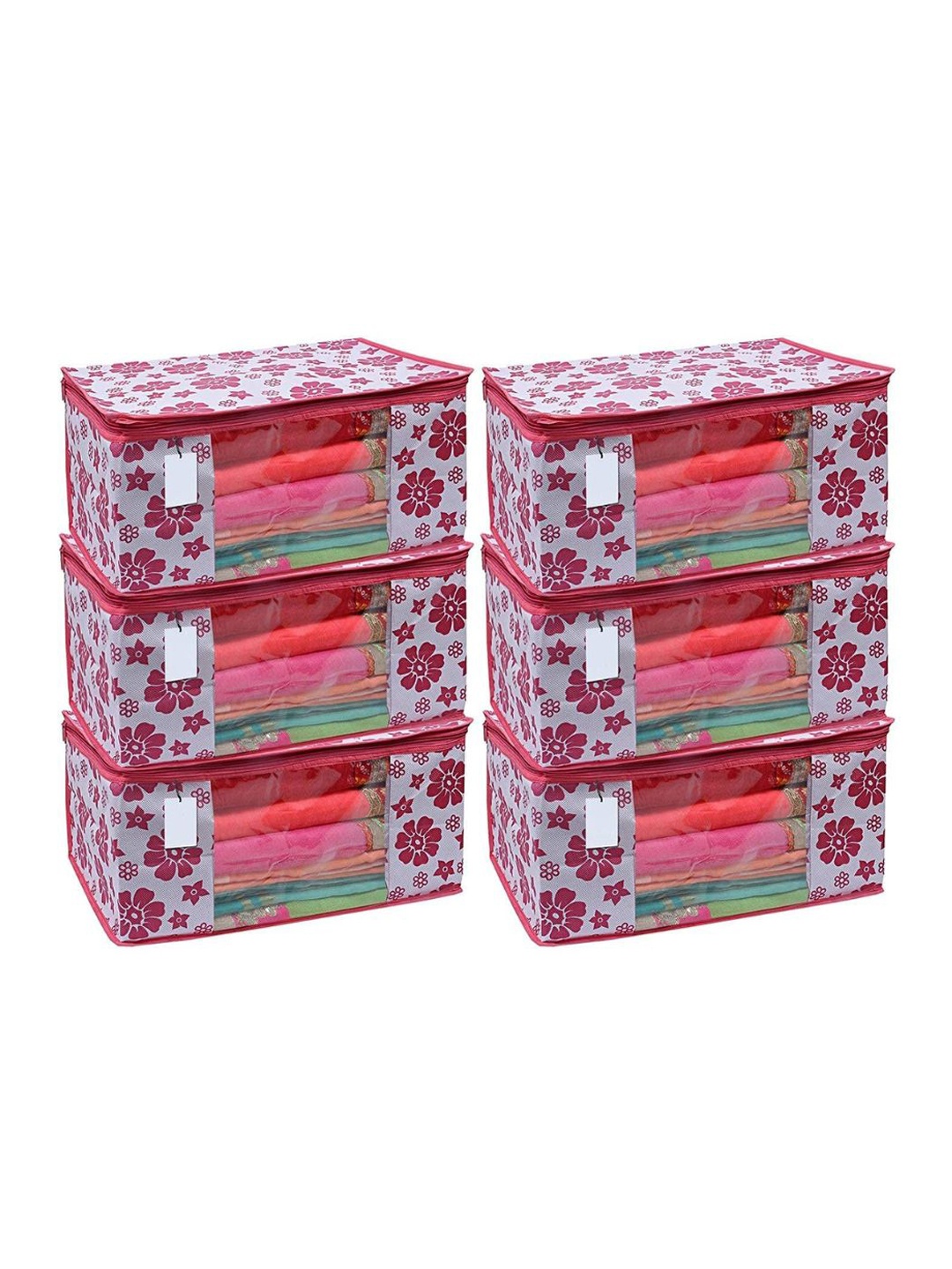

Home Decor Expert Red 6 Pieces Printed Saree Organisers