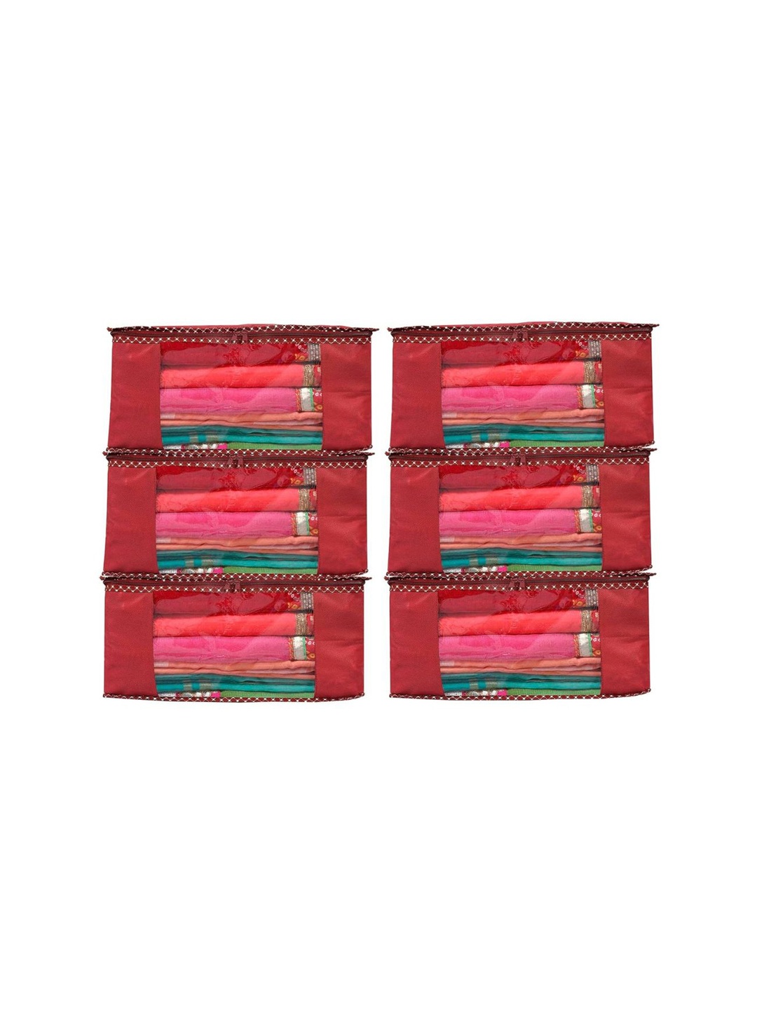 

Home Decor Expert Maroon 6 pieces Printed Cloth Cover Saree Organisers