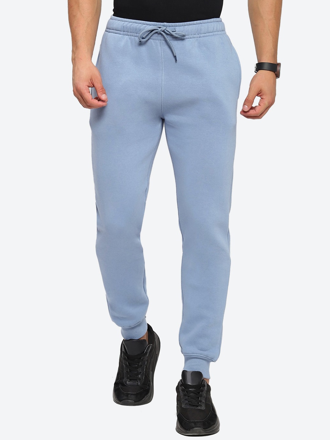 

2Bme Men Mid-Rise Cotton Joggers, Blue