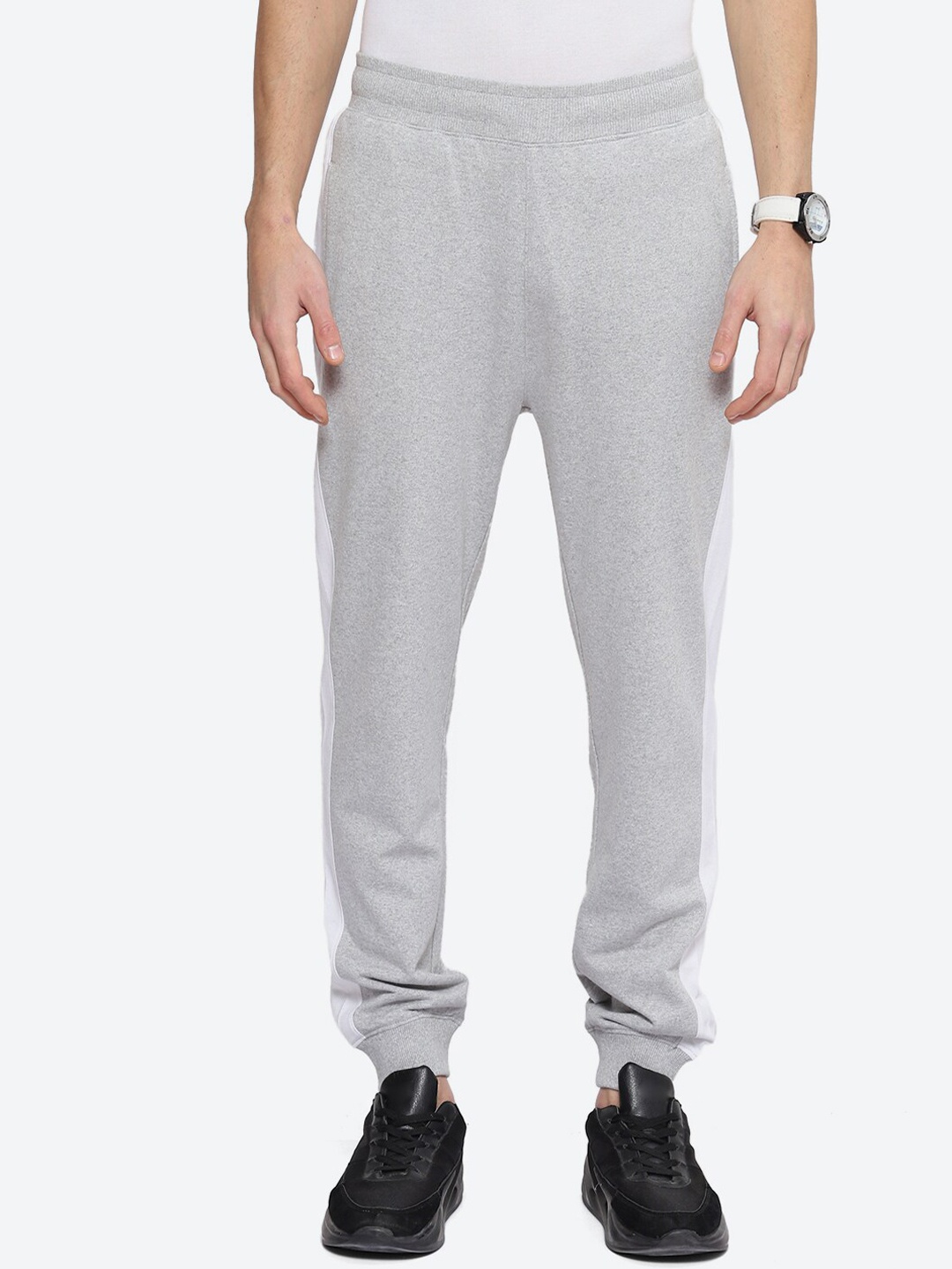 

2Bme Men Mid-Rise Cotton Joggers, Grey