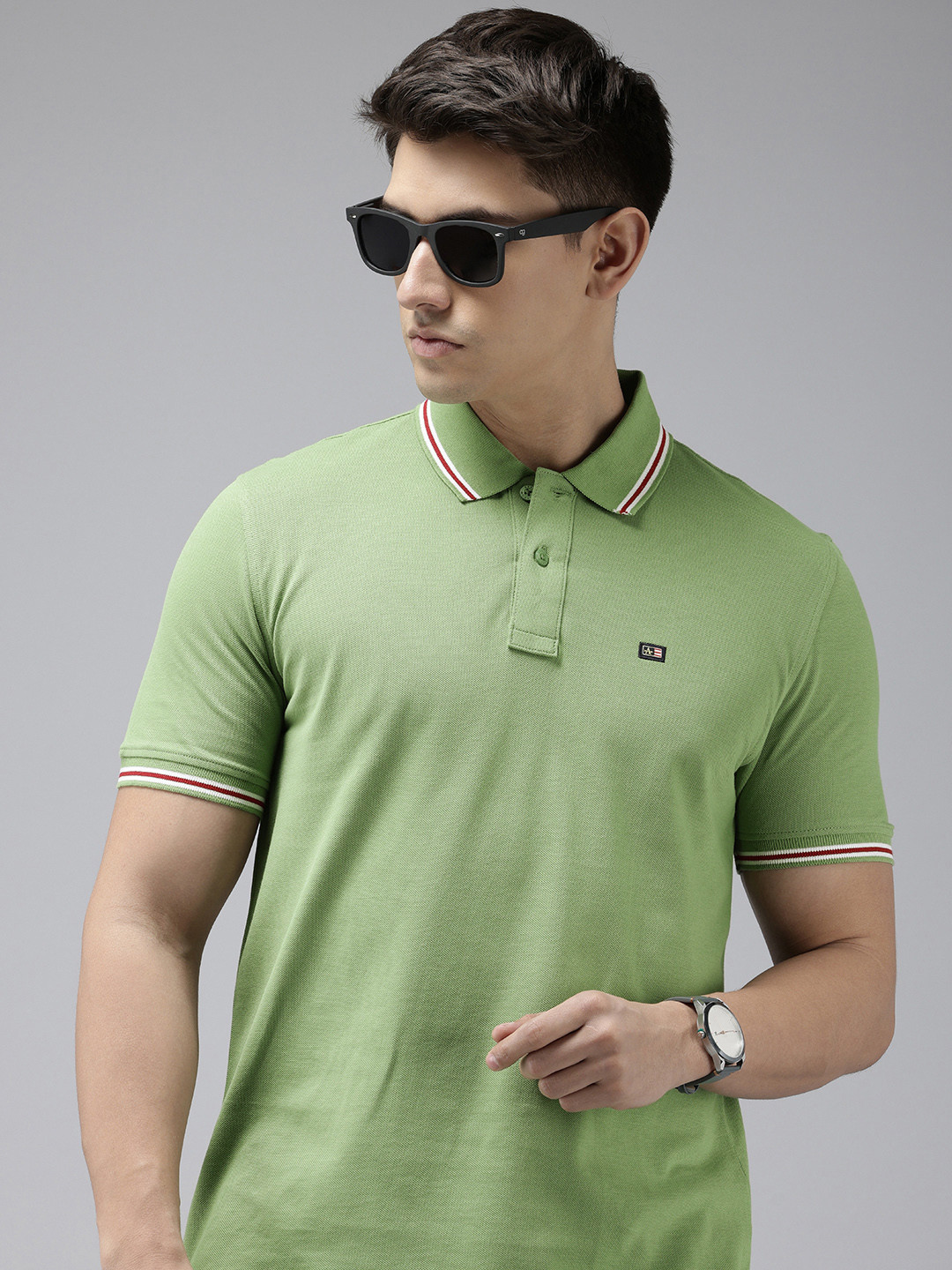 

Arrow Polo Collar Sport Fit Pure Cotton T-shirt, Green