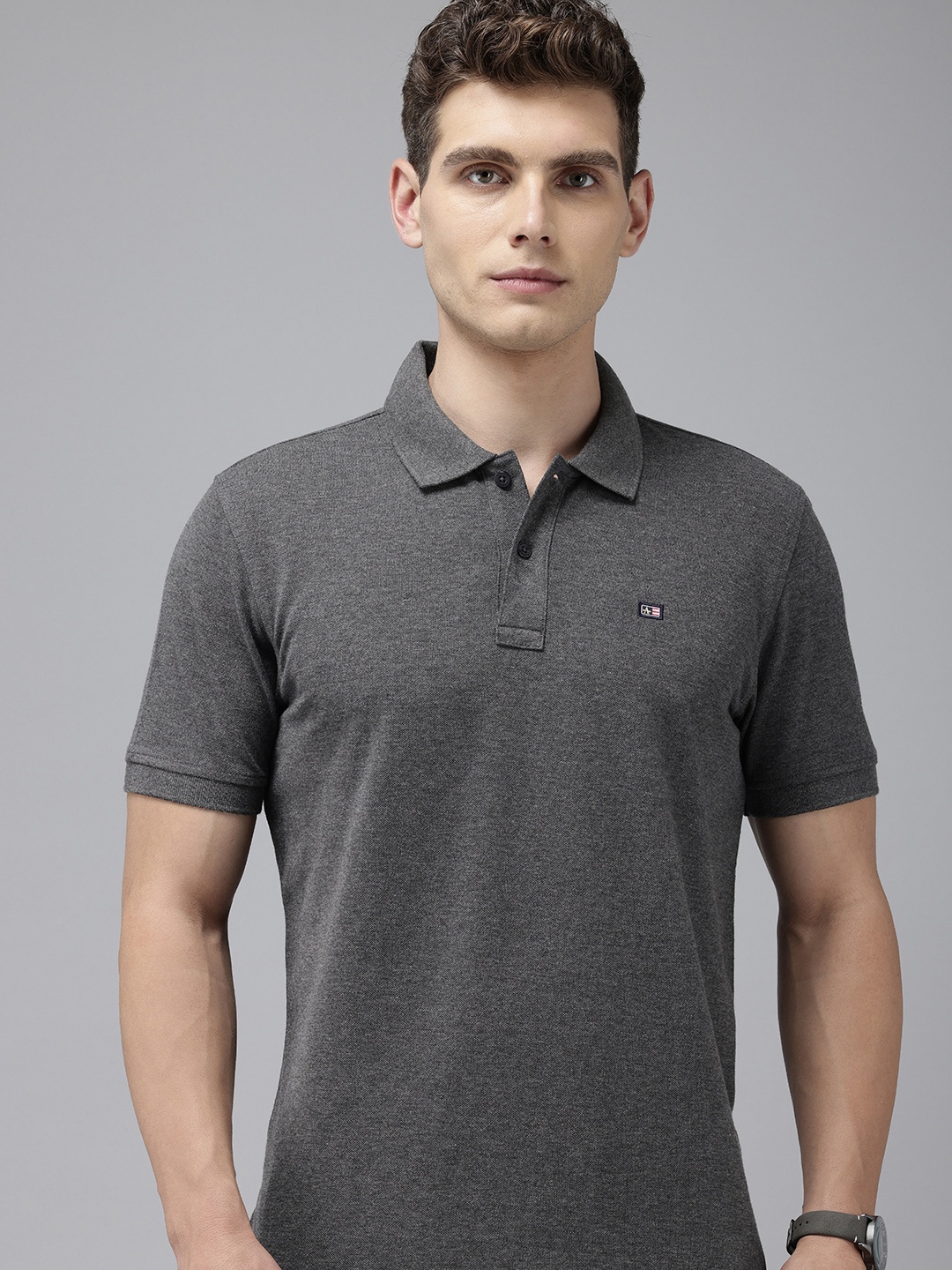 

Arrow Polo Collar Sport Fit T-shirt, Grey