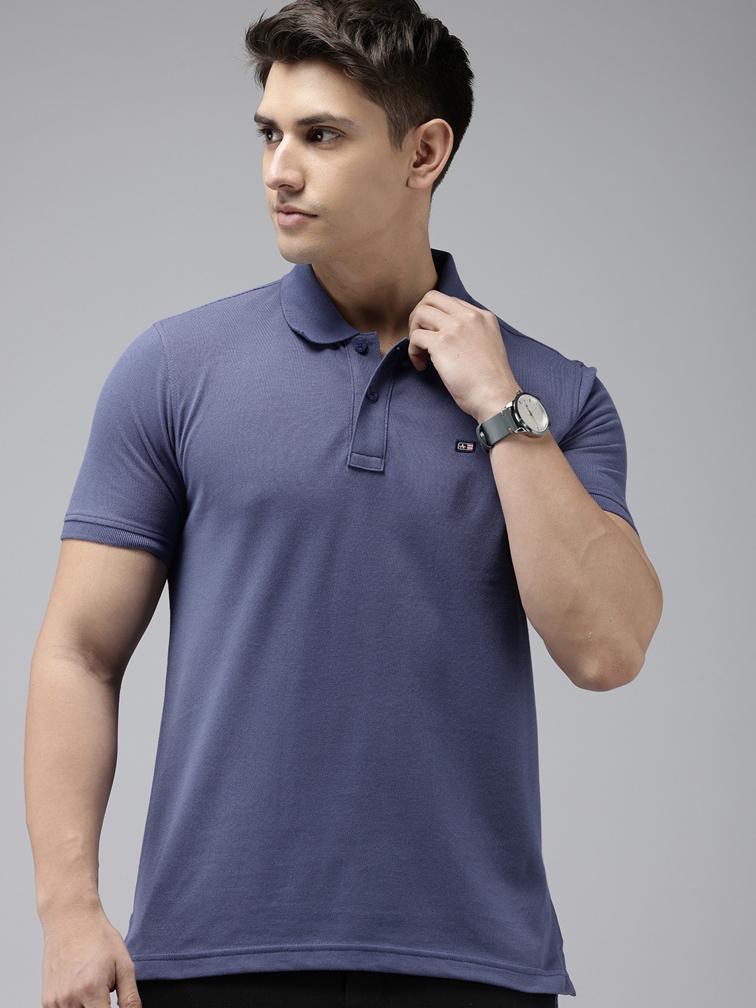 

Arrow Polo Collar T-shirt, Blue