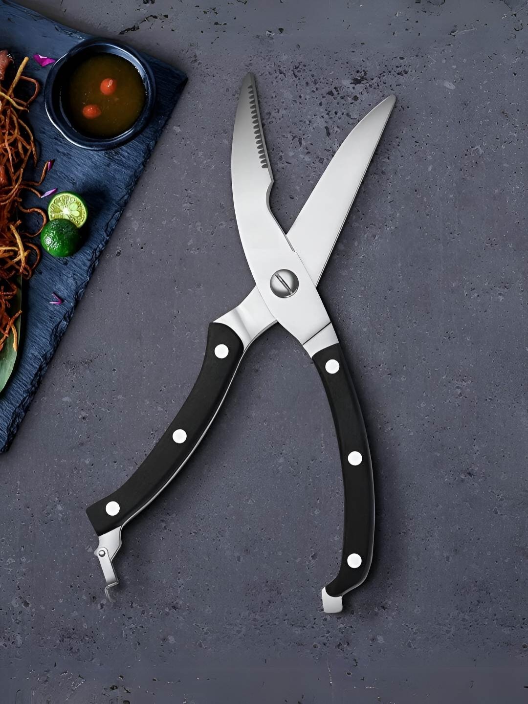 

YELONA Poultry Scissors Black Stainless Steel Knife