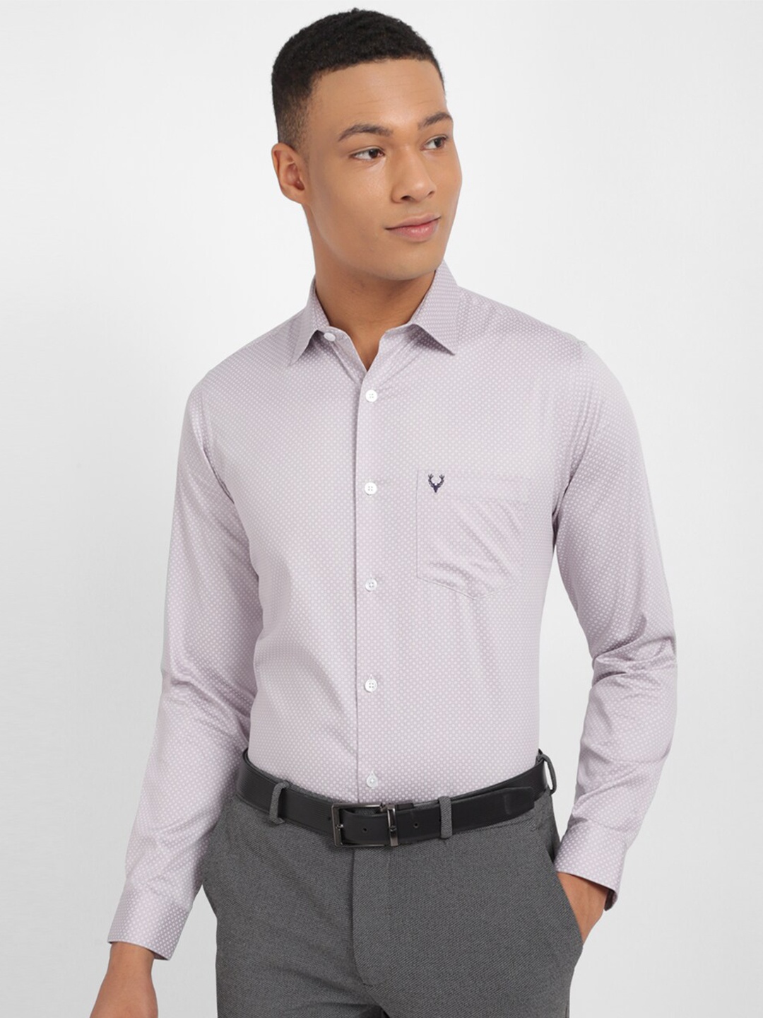 

Allen Solly Slim Fit Micro Ditsy Printed Cotton Formal Shirt, Purple